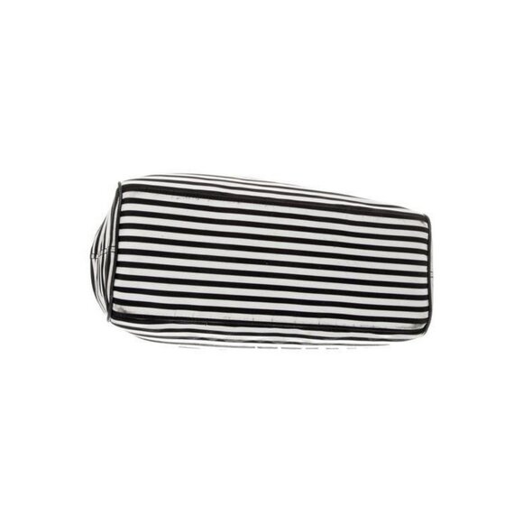 Kate Spade Black & White Striped Satchel Handbag With Pink Polka Dot Interior - Picture 4 of 5